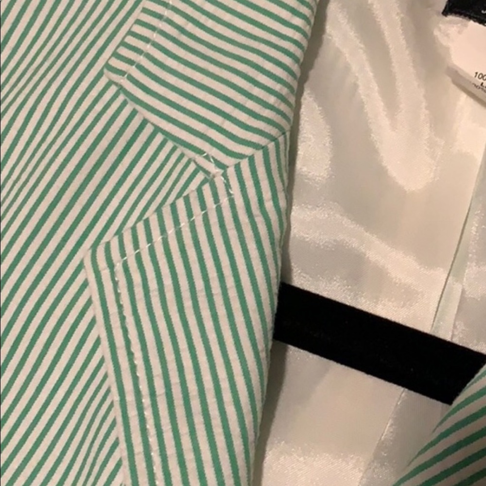 J Crew green seersucker blazer / jacket